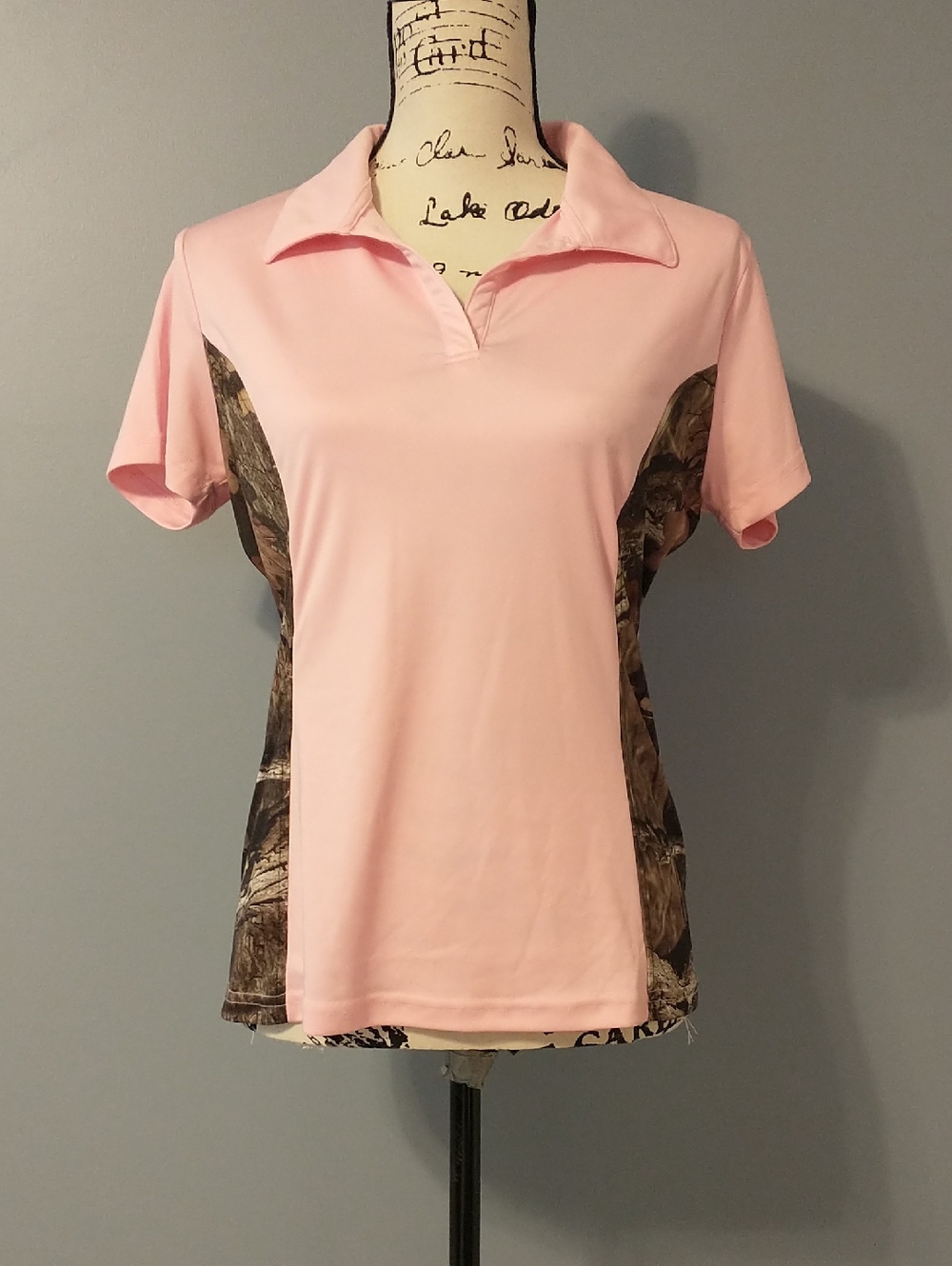 Bimini Bay Johnny Collar Shirt with Camo Side Panels